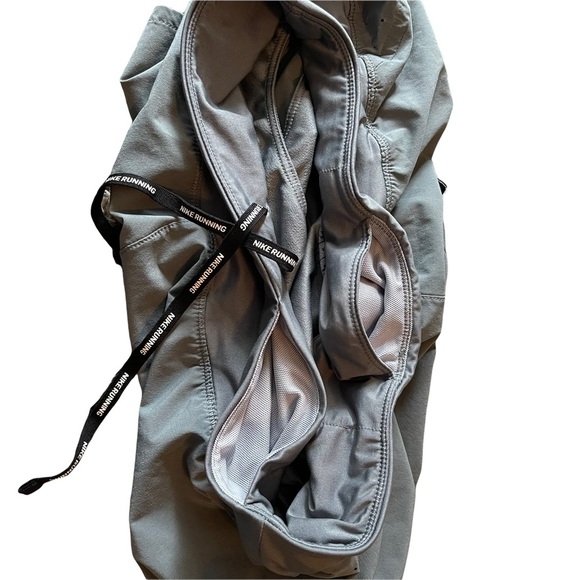 NIKE Women's 3" Eclipse Running Shorts Gray Medium Tie Waist Built In Underwear - Picture 6 of 9